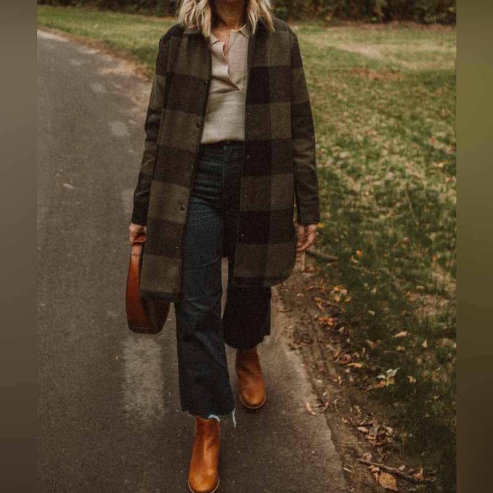 Steve Madden Green and Black Eldridge Shacket Size Small